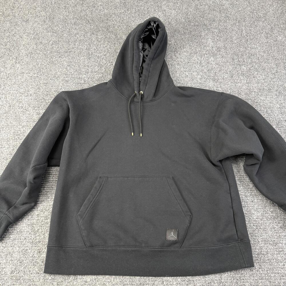 Jordan Hoodie Mens XS Black Oversized Fleece Pullover Heavy Sweater Jumpman